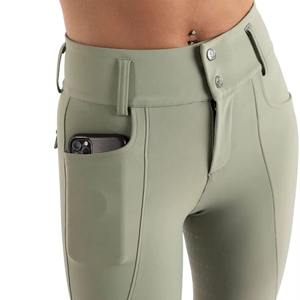 Culotte d'équitation pour femme de bonne taille haute collants à poches zippées extensibles dans les 4 sens avec pantalon de culotte en silicone à siège complet - Product Image 6