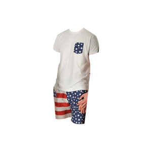 Conjunto de ropa de moda para familia, <span class=keywords><strong>camiseta</strong></span> <span class=keywords><strong>y</strong></span> pantalones cortos, vestido de padre, mamá <span class=keywords><strong>y</strong></span> yo, conjunto del 4 de julio con niños - Product Image 3