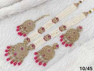 Antique Gold Plated Beautiful Stunning Cubic Zircon <b>Crystal</b> Dangle Drop Long Wedding Necklace <b>Set</b> Jewelry With Earring for Women - Product Image 2