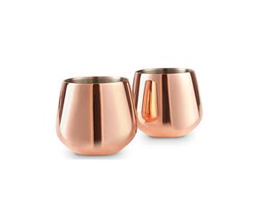 Ensemble de 2 gobelets en cuivre poli en acier inoxydable fonction personnalisée gobelet en métal verre pour eau boissons Bar Cocktails - Product Image 1