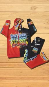 Custom Sweat Jogger Stacked Pants <b>Set</b> Tracksuits 2 <b>Pc</b> Sweatsuits Distressed Embroidery Hoodie and Flared Sweatpants <b>Sets</b> for Men - Product Image 5