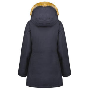 Chaqueta Parka Clásica con Capucha de Piel, Cierre de Cremallera y Puños Elásticos, Cómoda para el Invierno, para Mujer, Chaqueta de Moda para Viajes en Clima Frío - Product Image 3