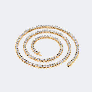 Collier tennis rond en diamants de 8,60 carats total, or 14 carats, diamants de laboratoire couleur D VVS, serti à griffes, bijou de déclaration gradué pour femme - Product Image 3