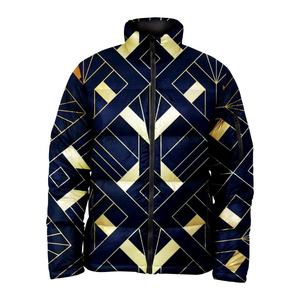 Men's Winter Thick Quality Polyester Puffy Bubble <b>Jacket</b> Hooded Warm Insulated Quilted Pocket Decoration <b>Waterproof</b> Windproof - Product Image 3