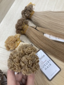 ผมต่อแบบเรมี่ปลายแบนยาว22นิ้วทำจากเคราตินย้อมผมมนุษย์สี60 - Product Image 5