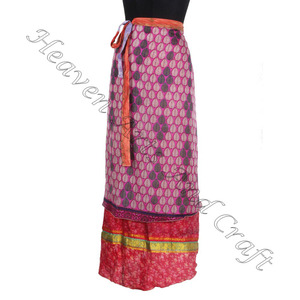 กระโปรงผ้าไหมลายดอกไม้วินเทจใส่ได้หลายสีสไตล์โบฮีเมียนชุดชายหาดของผู้หญิงแฟชั่นใส่สบาย - Product Image 3