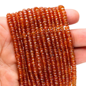 Perles Rondelle à facettes Kyanite Orange brillant de haute qualité avec trou lisse pour la fabrication de bijoux pour l'exportation mondiale - Product Image 2