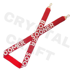 Sangles de sac de perles de rocaille en or blanc personnalisées Boomer plus tôt sangle de sac à main perlée pour accessoire de sacs de mode - Product Image 1