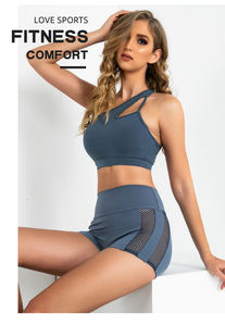 Vêtements d'athlétisme personnalisés soutien-gorge de sport à une épaule hauts de gymnastique soutien-gorge de Yoga sans couture pour femmes - Product Image 3