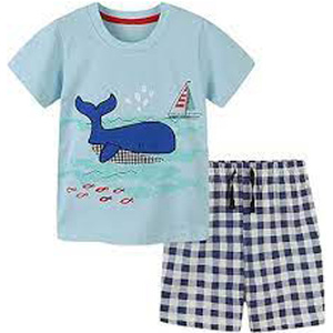 Nouveau Design 2 pièces garçons décontracté sport maison vêtements ensemble coton coquille souple imprimé Animal à manches courtes été T-Shirt coupe ample - Product Image 3
