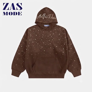 Vente Flash : Sweat à Capuche Homme Oversize 100% Coton, Personnalisé avec Strass, Effet Délavé, Écologique, Imprimé Vintage, Modèle Vierge - Product Image 1