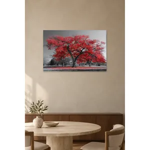 Impression sur toile Fida Red Tree in Black and White Park - Product Image 2