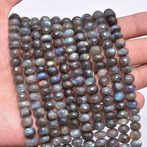 Perles facettées rondes en labradorite 8mm-9mm, labradorite naturelle à fort éclat, pierres semi-précieuses, perles en vrac pour la création de bijoux - Product Image 5