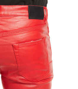 Pantalon en cuir de coupe régulière pour homme, durable, confortable et décontracté Tous les jours Couleur unie Plat devant Taille élastique Meilleur prix - Product Image 5