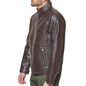 เสื้อแจ็คเก็ตหนังผู้ชายคุณภาพสูงน้ำหนักเบาคอตั้งเสื้อปรับแต่งโลโก้แฟชั่นฤดูหนาวสภาพถนนใหม่ - Product Image 2