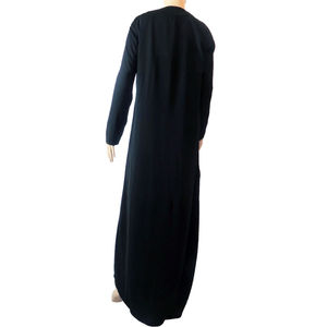 Abaya style arabe femmes couleur unie simple modeste caftan abaya vêtements islamiques Abaya longue musulmane teinte en noir à manches longues - Product Image 4