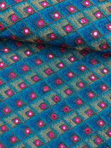 Phantom Katli Heavy Mirror Work Embroidered Fabric All Over Design for Wedding Outfits Sarees Lehenga Fashion at Best Price - Product Image 2