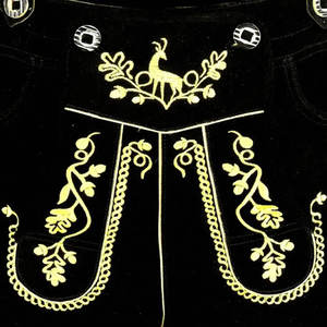 Pantalones Cortos Bávaros de Cuero de Alta Calidad, Hechos a Medida, Color Negro Sólido, Ecológicos, Antiarrugas, Bordados, Pakistán 2025 - Product Image 3