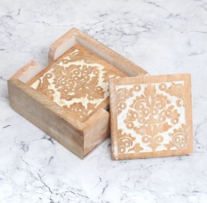 Decorative Handcrafted Wooden <b>Coasters</b> Set Elegant <b>Drink</b> <b>Coasters</b> <b>for</b> Home Table Decor Kitchen Use and Gift Presentation Usage - Product Image 1