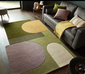 Tapis en laine touffeté à la main de qualité supérieure Nouveau design abstrait géométrique Taille personnalisable Tapis personnalisable de qualité supérieure - Product Image 1