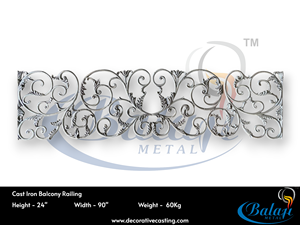 ราวกันตกเหล็กหล่อ ดีไซน์หรูหราทันสมัย สำหรับระเบียงโรงแรม รีสอร์ท ทนทาน ตกแต่งอย่างประณีต แผงรั้วโลหะ - Product Image 3