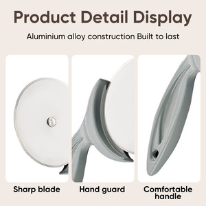 Affettatrice per Pizza in Acciaio Inossidabile Durevole 2-in-1 con Rotella e Spatola Integrata - Product Image 4