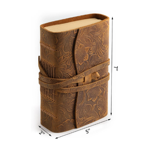 Cổ điển nâu da Tạp Chí 400 Unlined Kraft trang 7x5 inch khắc hàng ngày viết máy tính xách tay cho phụ nữ và nam giới - Product Image 2