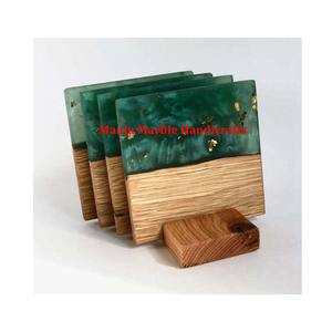 Sous-verre en bois incurvé à la main de pièce maîtresse classique de luxe avec matériau en résine forme ovale pour la décoration de Table à manger de cuisine à domicile - Product Image 2