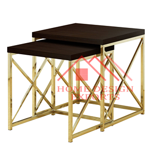 Meubles de table gigogne latéraux amovibles de luxe en métal doré Diwali Home Sofa - Product Image 1