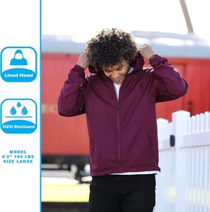 Customized High Quality Custom Printed <b>Men's</b> <b>Lightweight</b> Waterproof Windbreaker <b>Jacket</b> for Winter Outdoor Gear Spandex/Polyester - Product Image 3
