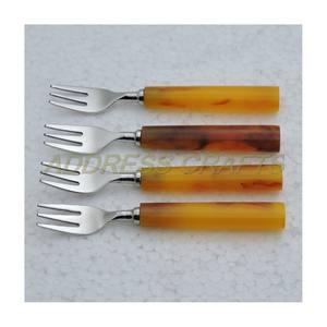 Modern Design 18/8 Stainless Steel Cocktail Fork <b>Set</b> with Resin Handle Kitchenware Silver Fruit Fork <b>Set</b> New Design Fork <b>Set</b> - Product Image 2
