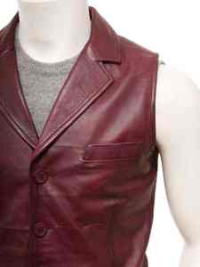 High Quality Men's Genuine Leather <b>Biker</b> Vest Leather Heavy Rocker <b>Biker</b> <b>Waistcoat</b> Motorcycle Men's Vest Made in Pakistan - Product Image 3