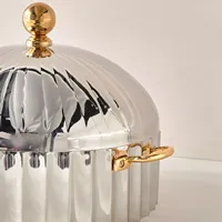 Marmite isotherme classique en acier inoxydable de haute qualité, finition or et argent, faite à la main, écologique, pour servir les aliments chauds