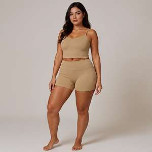 Pantalones cortos atléticos de yoga para mujer de cintura alta ajustados con estilo, pantalones cortos de entrenamiento para mejorar el rendimiento de los glúteos sólidos - Product Image 6