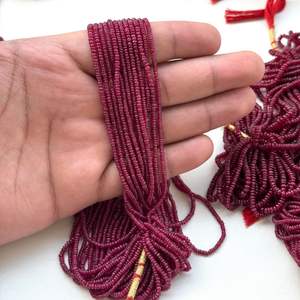 Cuentas Redondas Lisas de Rubí Rojo Natural de Alta Calidad Premium de 2 mm a 3 mm para la Elaboración de Joyería Fina - Product Image 1