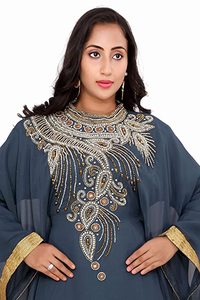 Wholesale Plus Size Lightweight Ramadan Ethnic <b>Sequined</b> Beaded Islamic Robes Kaftan Abaya Farasha Jalbiya Hijab Muslim Arabic - Product Image 2