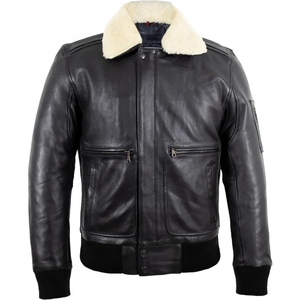 Chaqueta de Cuero de Oveja Real para Hombre, Chaqueta de Moda de Invierno de Cuero Genuino de Lujo - Product Image 1