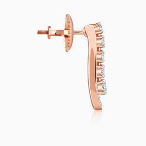 Hermosos Pendientes de Oro Rosa con Forma de Pera Contemporánea y Brillo de Diamante Cultivado en Laboratorio - Product Image 1