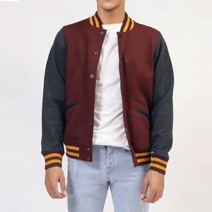 2025 personalizado mejor diseño con mangas completas de cuero al por mayor chaqueta de tela de lana chaquetas universitarias de moda de alta calidad para hombres - Product Image 1