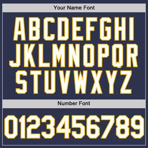 Venta al por mayor de fábrica Softball Custom Navy White-Gold Two-Button Unisex Softball Jersey en venta - Product Image 5