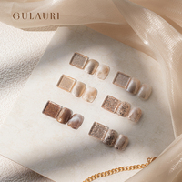 GULAURI Gel UV pour ongles de haute qualité, 6 couleurs, paillettes brillantes, effet platine, pour nail art, ensemble de vernis à ongles professionnel