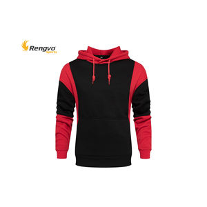 Automne hiver hommes mode vêtements d'extérieur à capuche chaud Streetwear sweat avec motif solide imprimé Patchwork et polaire ample - Product Image 2