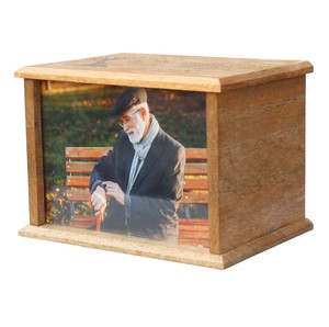 Wooden Urn <b>for</b> human ashes , photo urn, picture urn wood box , wooden cremation urn , funeral ashes box , eco friendly urn - Product Image 1