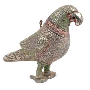 Estatua de loro de pie antiguo de latón indio para decoración del hogar, escultura colgante, artículos de regalo, tamaño: 15x6 cm SNS-284 - Product Image 3