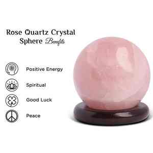 ลูกบอลคริสตัลขัดเงาทรงกลมสีชมพูกุหลาบธรรมชาติสำหรับการทำสมาธิสร้างสมดุลของตกแต่งบ้านอัญมณีบำบัด - Product Image 3