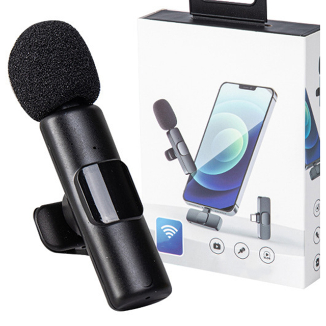 Noise Cancelling Live Stream Recording Lapel Mic Rechargeable Outdoor Sound Wireless Long Battery Life Mic