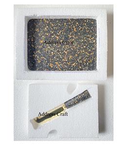 Planche à fromage Terrazzo et couteaux à fromage Poignée en terrazzo Planche à découper en terrazzo fini doré Couteaux à plateau à l'adresse Artisanat - Product Image 2