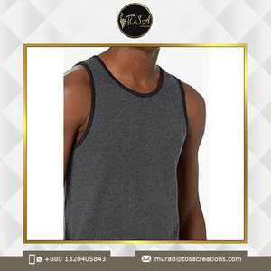Débardeur de gymnastique d'été décontracté pour hommes Confort Coton Polyester O-Neck Design Qualité Durable À la mode Home Gym Sando Tricoté - Product Image 3