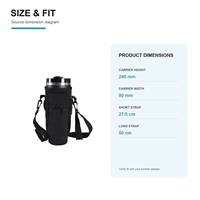 Manchon de tasse portable en néoprène isolé et résistant à l'eau, personnalisé, avec porte-téléphone multi-poches pour bouteilles de 40 oz, 15 couleurs, compatible avec les poignées