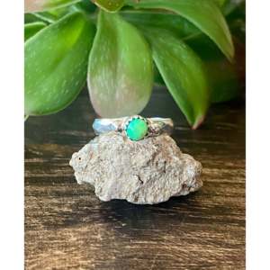 Navajo Geometric Gemstone <b>Ring</b> Green Opal & Turquoise Size 5.25 Rhodium Plated Sterling <b>Silver</b> for Everyday Wear or Gift - Product Image 1